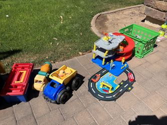 Play Car Garage, Trucks, Tool Box Toys