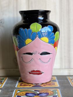 Talavera Frida Kahlo Flower Vase 🏺 Size 7x11