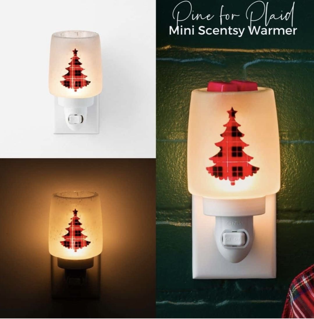 Mini Scentsy Wax Warmer “Pine For Plaid” - Brand New - Still In Box