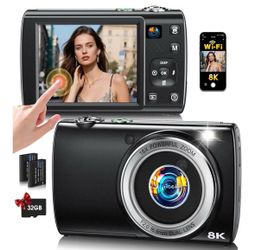 Brand New 8K WiFi Digital Camera 88MP Dual Lens Touch Screen