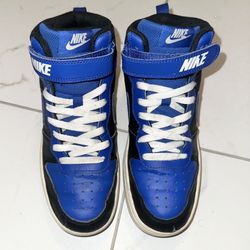 Nike (GS) Court Borough Mid 2 'Black Game Royal Black and Blue High-Top Sneakers