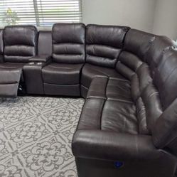 New Brown Recliner Sectional Couch / Free Delivery 
