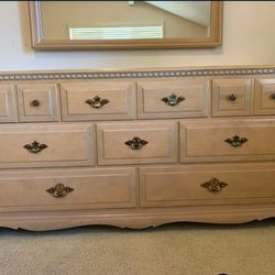 Dresser with matching mirror and night stand