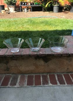 Three large glass bowls $15 each