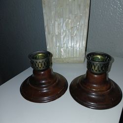 Antique Victorian Era Candlestick Holders 