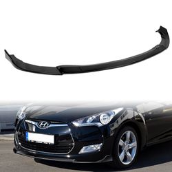 For 2012-2017 Hyundai Veloster Base Painted Black Front Bumper Body Spoiler Lip -(2-PU-406-PBK