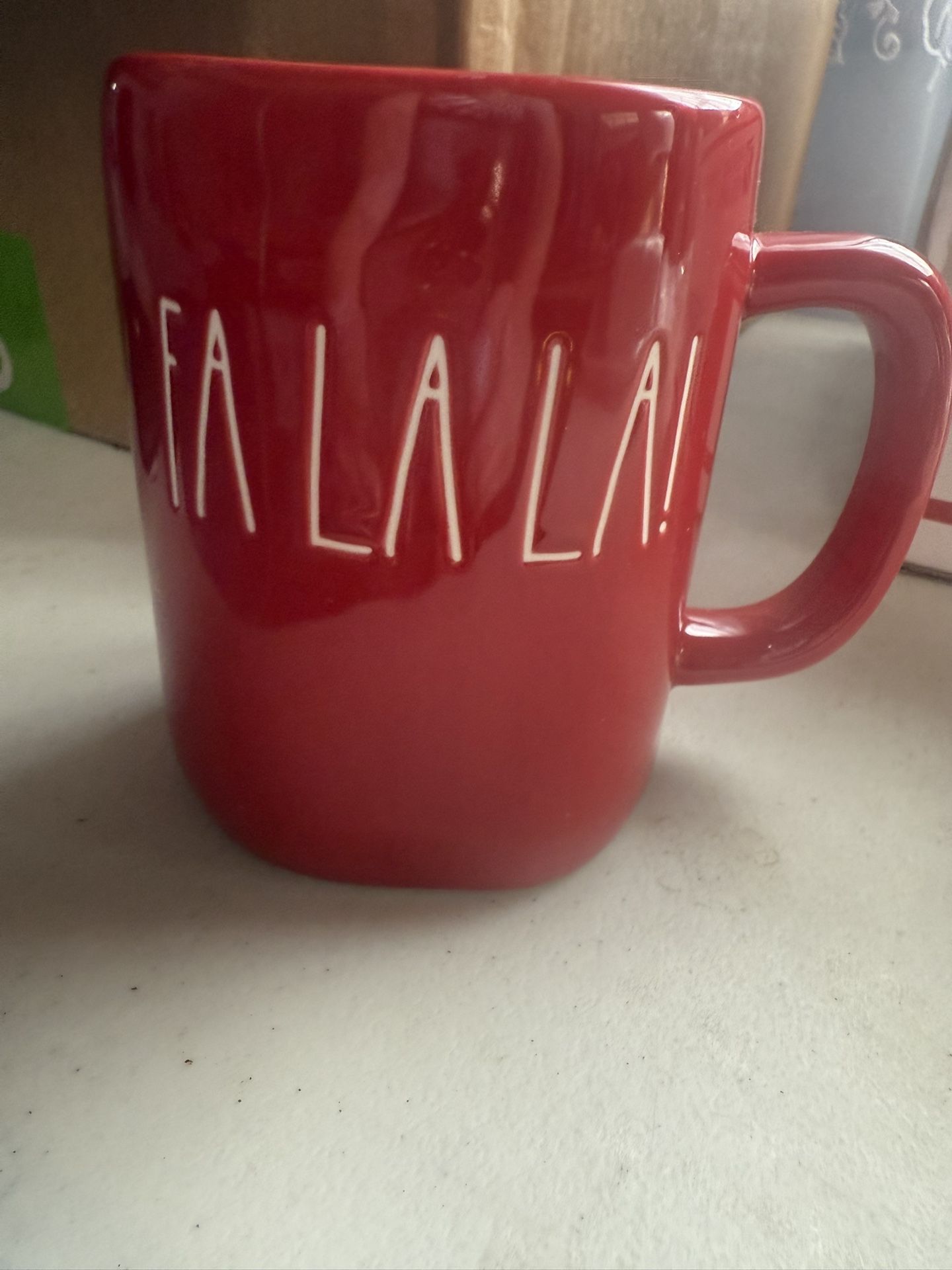 Rae Dun Red Christmas Mug With Fa La La Lettering