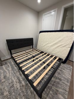 Queen bed frame and headboard