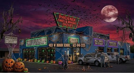 Phoenix’s Premier Destination for Tires & Wheels! 🌕🦇 Our skeleton crew works day and night to keep Phoenix rolling safely! Whether you need a quick