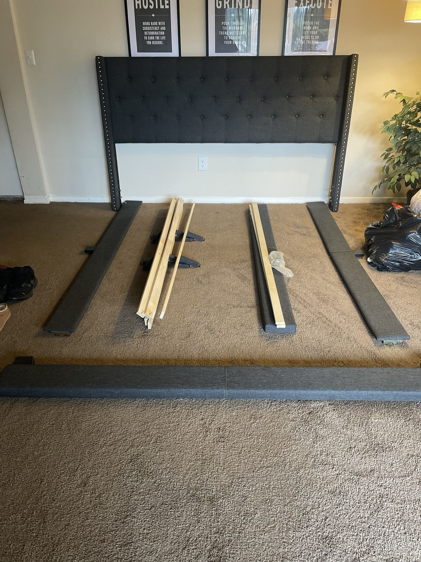 Black California King Headboard And Base