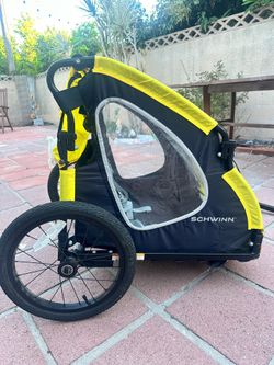 Schwinn Trailblazer Double Child Bike Trailer, Max of 2 Children with Total Weight of 80 lbs., Canopy, 20-Inch Air-Filled Tires