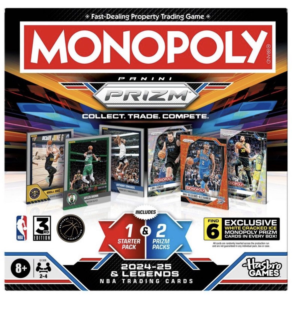 Monopoly Panini Prizm NBA 3rd Edition Board Game With New Trading Cards 2025