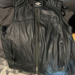 Genuine Harley Davidson, Leather Vest -XL