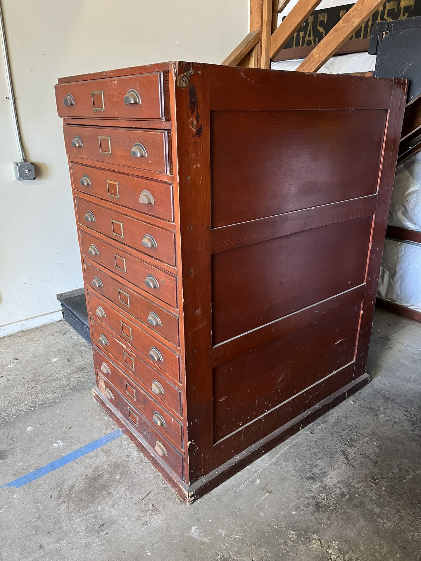 Antique Map Drawer Cabinet