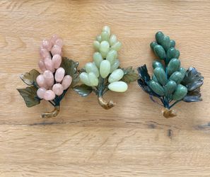 Vintage Chinese Stone Grapes - Carved Stone Grape Decor