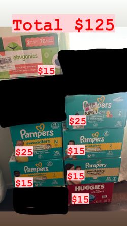 Diapers pampers and some Huggies