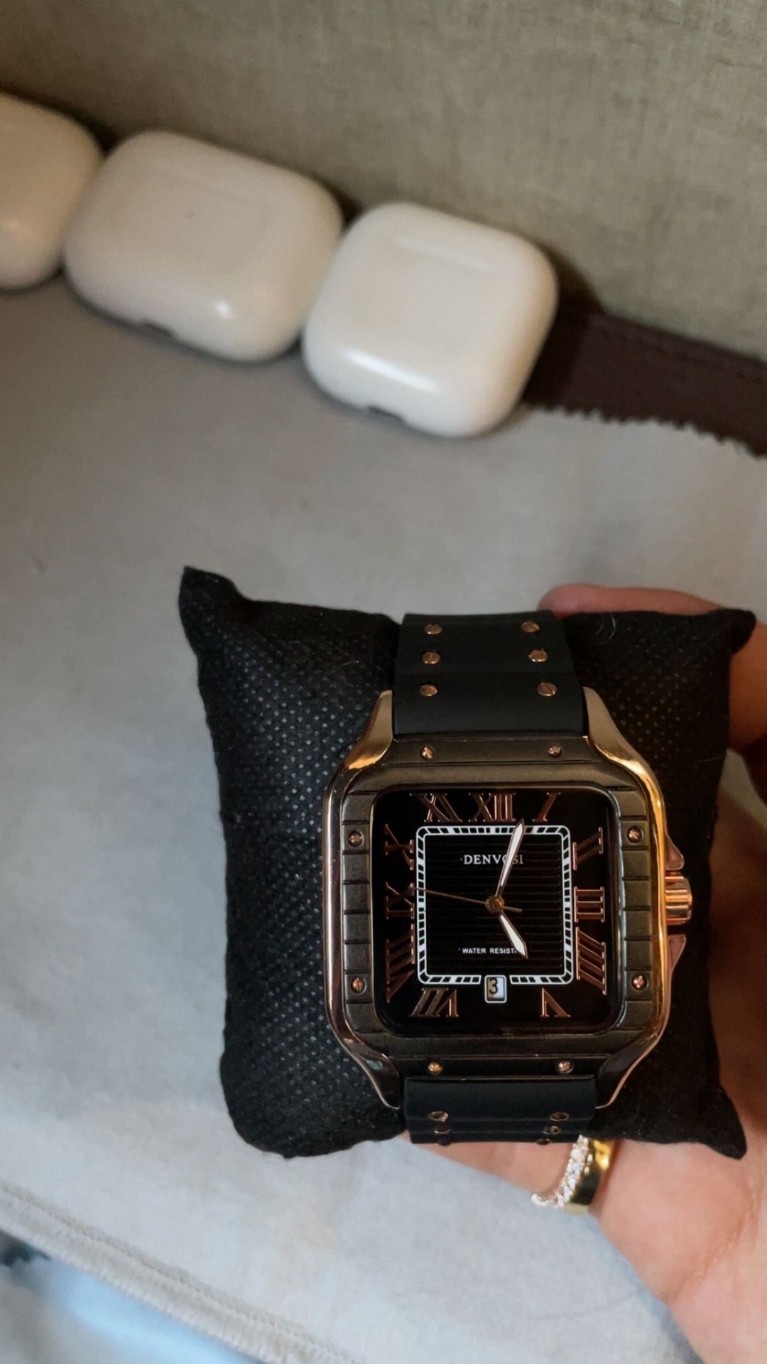 40mm rose gold ss santos style watch