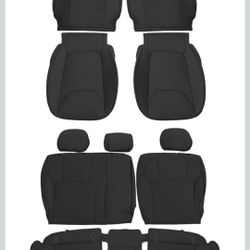 IKON MOTORSPORTS Car Seat Covers Compatible with 2017-2023 Subaru Crosstrek & Impreza Hatchback, Waterproof PU Leather 5-Seat Driver Passenger Seat Cu