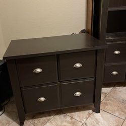 Table With Drawers And Shelving Unit 
