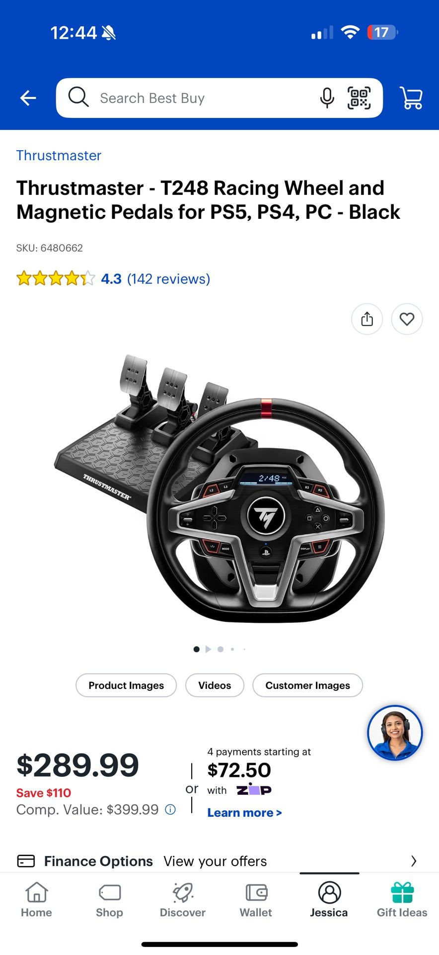 Thrustmaster T248 Racing Wheel & Pedals + DIWANGUS Foldable Stand – Like New!
