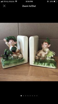 Gorham Bookends Green Fairies, Gnomes, Japan