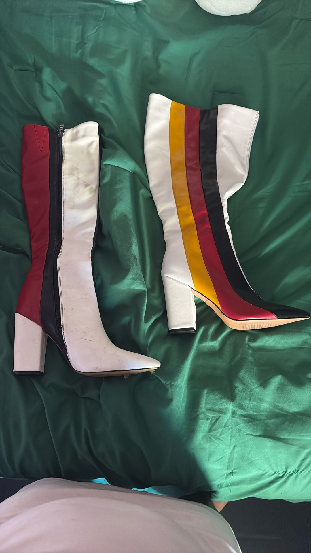 Red Black White and Yellow Boots