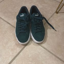 Green Puma Smash Kids Shoes
