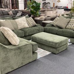 Sofa, Loveseat, Chair And Half With Ottoman 39 Down 