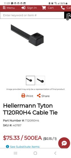 Hellermann Tyton T120R0H4 Cable Tie