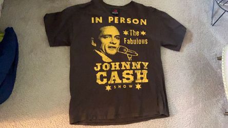 Vintage tee shirt    Johnny Cash vintage T-shirt  2010  brown and mustard color large  vintage