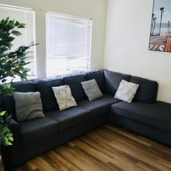 Gray Sectional Couch Sofa with Chaise