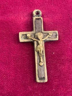 Vintage brass cross pendant
