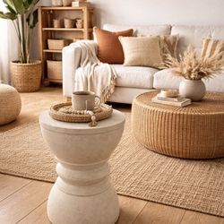 Java concrete Drum (multiusage Furniture: Side Table, Stool, Plant Stand)