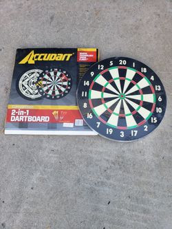 Dartboard With Darts  - Double Sided- New