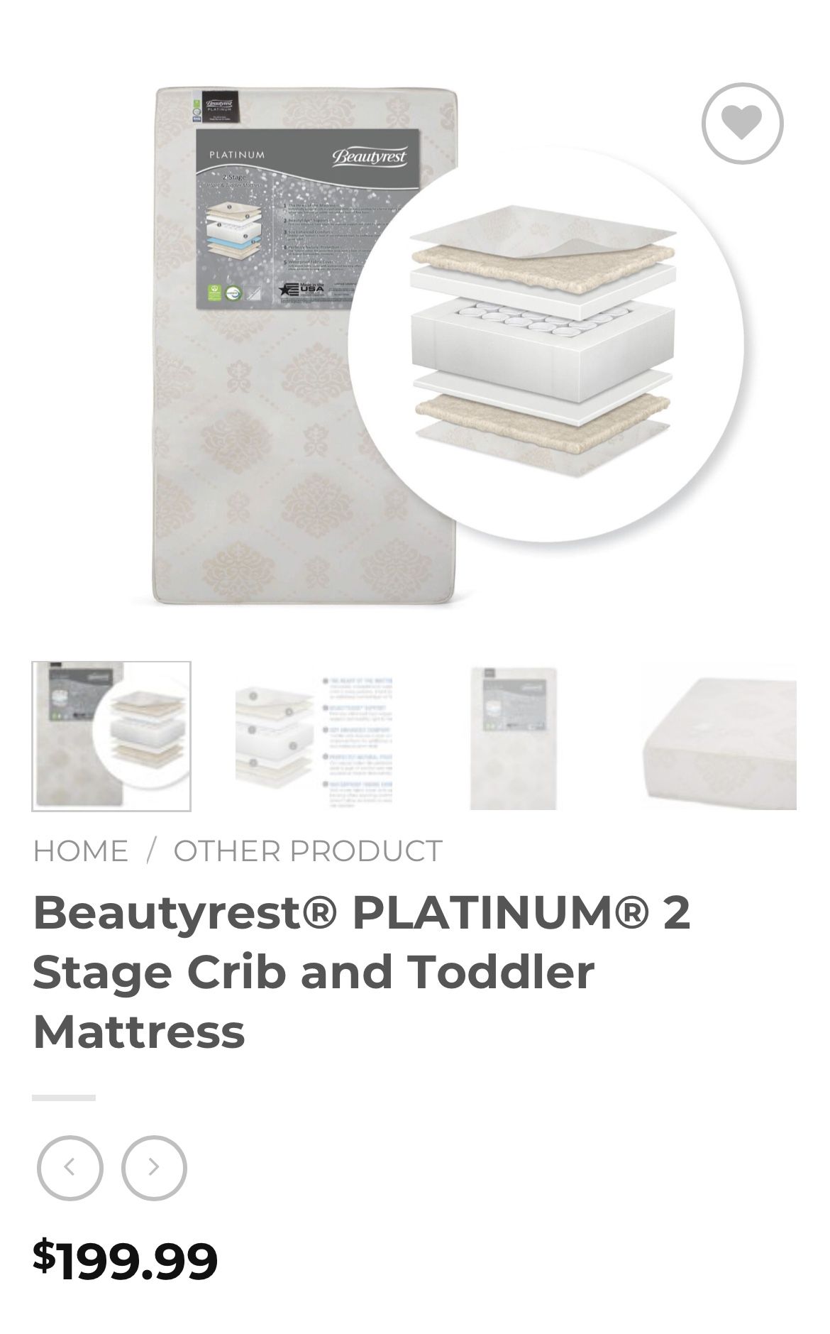 Beautyrest platinum Crib Mattress