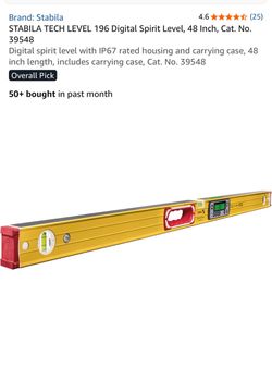 Stabila TECH 196 Digital Spirit Level 48 Inch