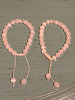 Clear Quartz Beaded Adjustable Bracelets Set of 2