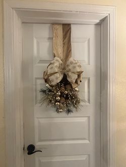 Gold and Silver Holiday Door Swag