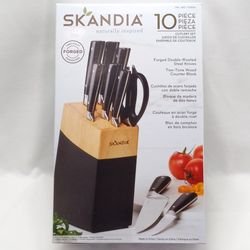 SKANDIA 10-Piece Knife Block Set, Finest Quality FORGED Stainlees Steel