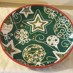 Vintage Metal Christmas/Holiday Serving Plate/Platter
