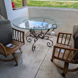 Outdoor Furniture Dining Glass Table Size 4