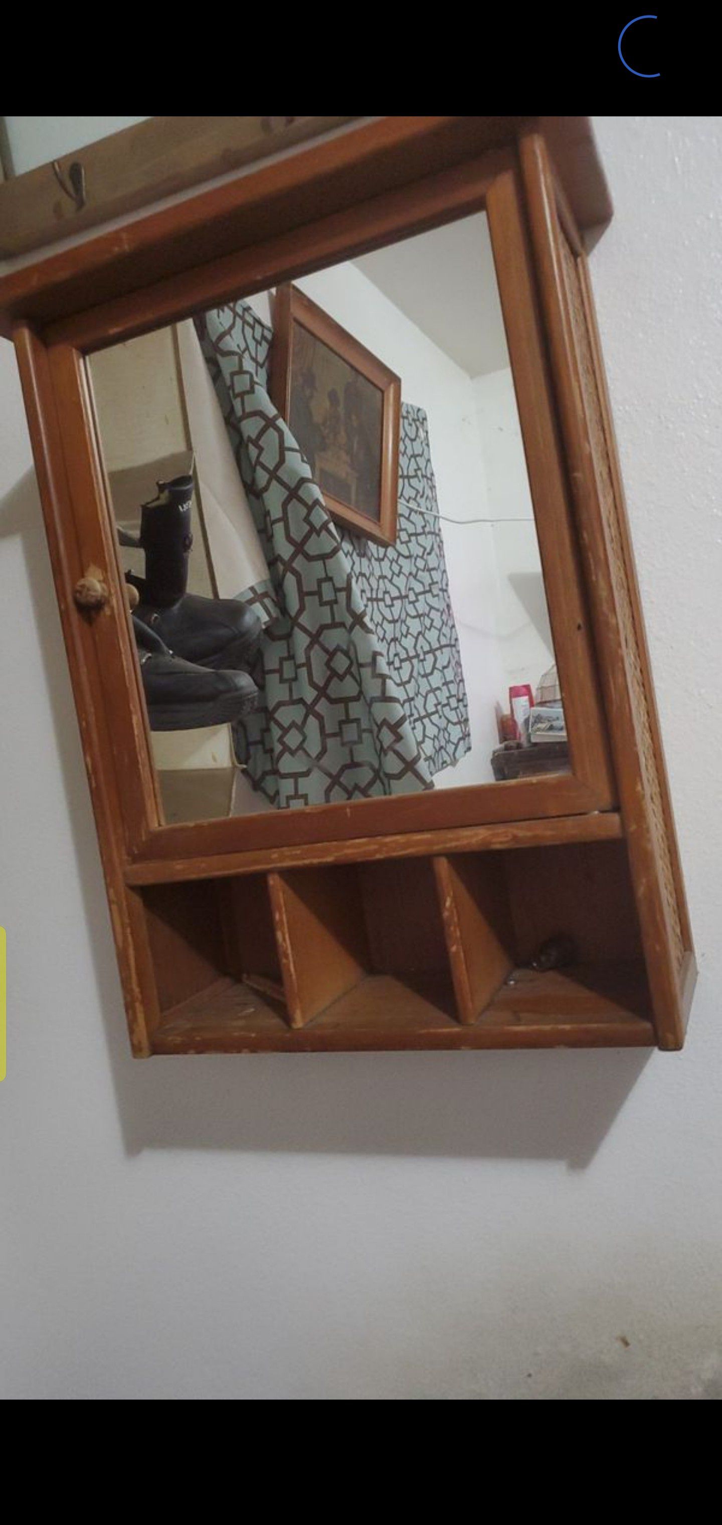 Wood medicine cabinet with mirror
