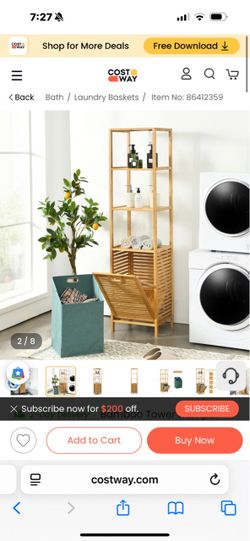 Bamboo tower hamper organizer