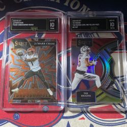 Jamarr Chase And Tee Higgins Graded 10 Football Card