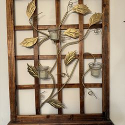 Large Wall Art Decor Wood Gold