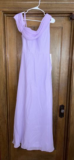 Formal one shoulder A-line lilac dress - size 8