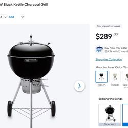 Weber Master-Touch 22-inch Deluxe Black Kettle Charcoal Grill & 2 Large 20-Pound  Bags Of Charcoal 