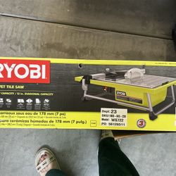 Ryobi 7" Wet Tile Saw - New In Box