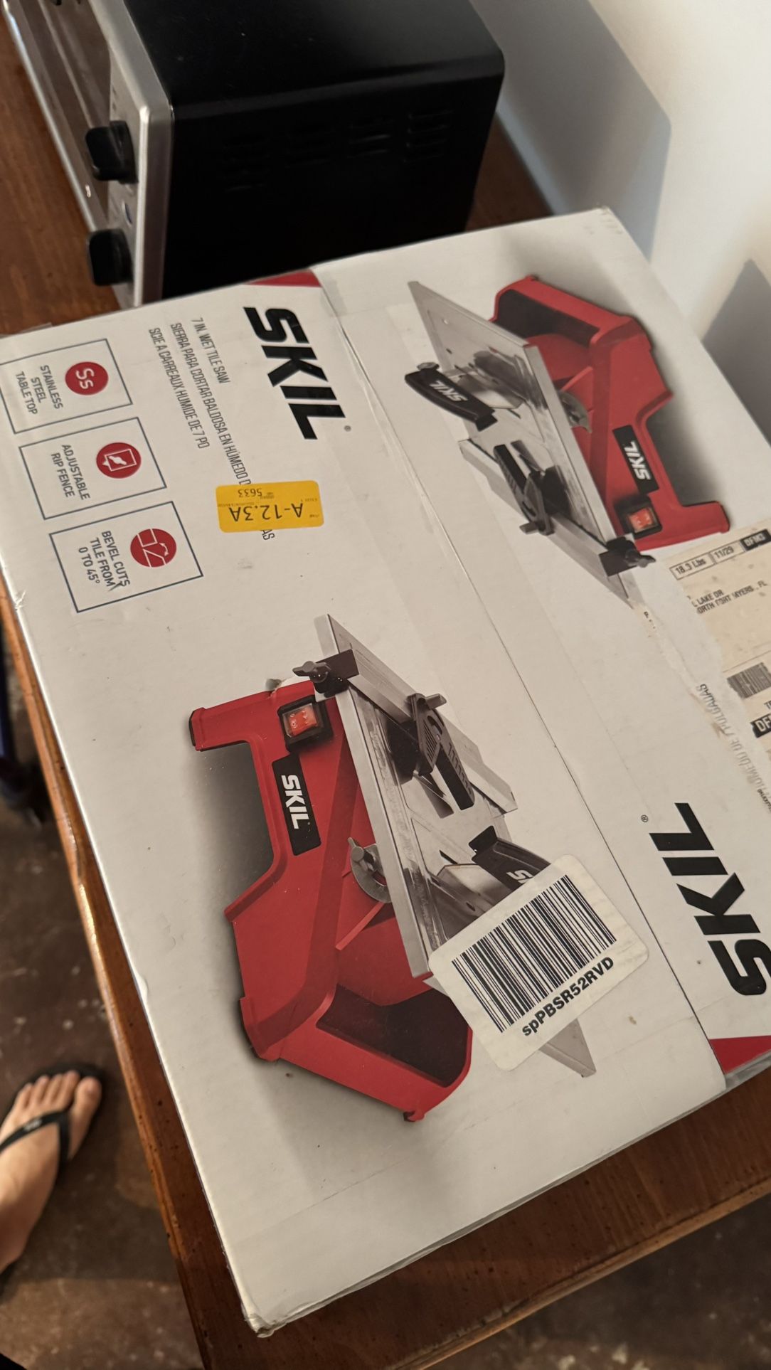 Wet Tile Saw, 4-Amps 7 in. 65 MN Corded Wet Tile Saw, 3500 RPM Induction Motor, Tile Cutter Wet Saw