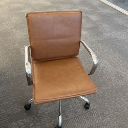 Brown Leather Office Swivel Chair 